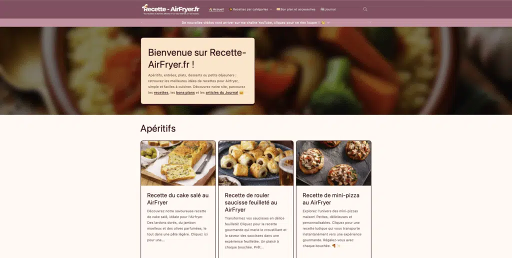 Photos de la première version de recette-airfryer.fr