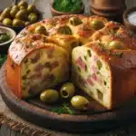 Recette de cake salé au jambon et olives, cuit au Airfryer, idéal pour apéritif ou repas rapide.