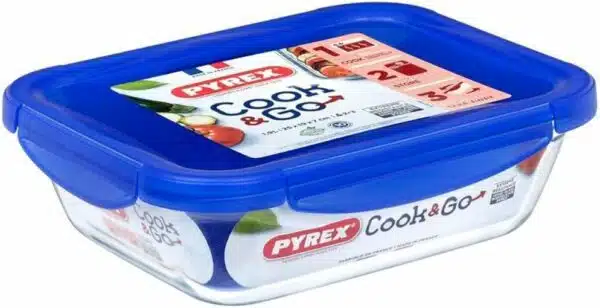 Pyrex – Cook & go – Plat rectangulaire Avec Couvercle 20 x 15 cm