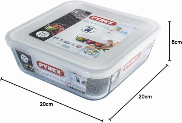 Plat Pyrex Cook & Freeze : verre résistant, couvercle pratique, idéal cuisson, congélation et airfryer. Parfait au quotidien.