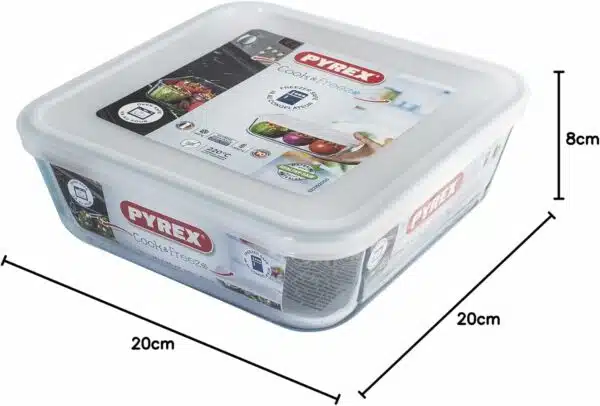 Plat Pyrex Cook & Freeze : verre résistant, couvercle pratique, idéal cuisson, congélation et airfryer. Parfait au quotidien.